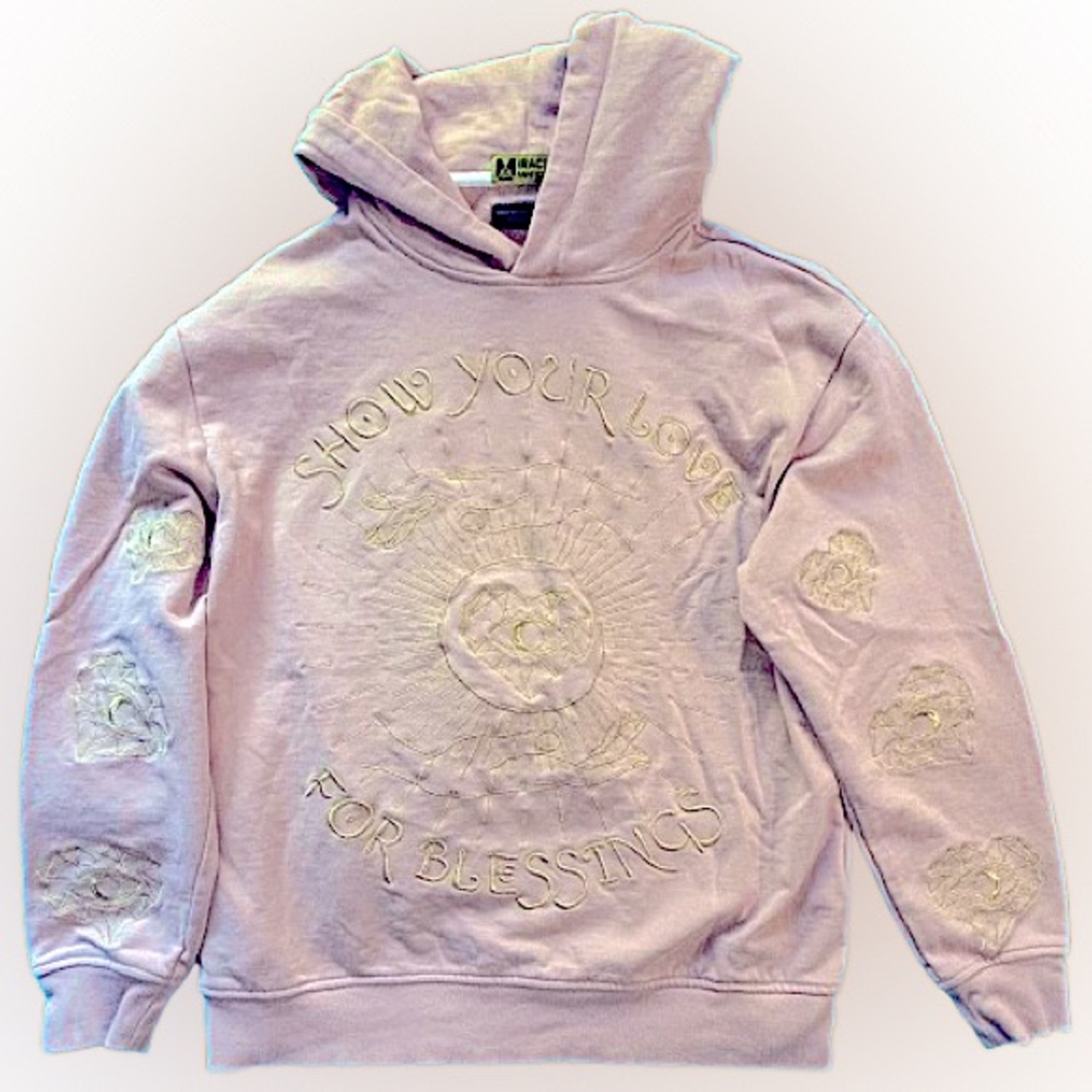 Miracles Manifester Wolf and Badger Embroidered Hoodie Sz M